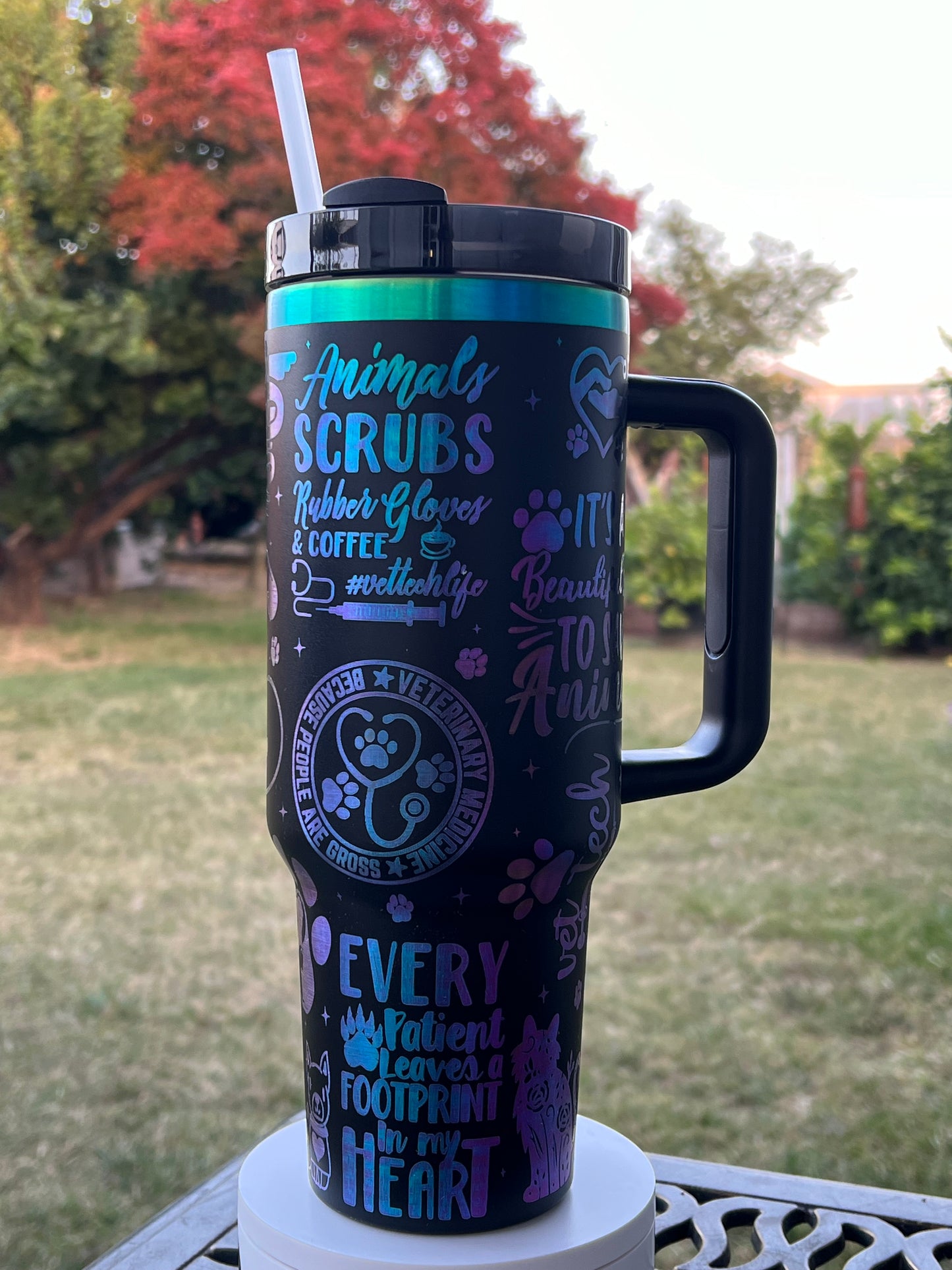 Vet Tech Black and Rainbow Tumbler