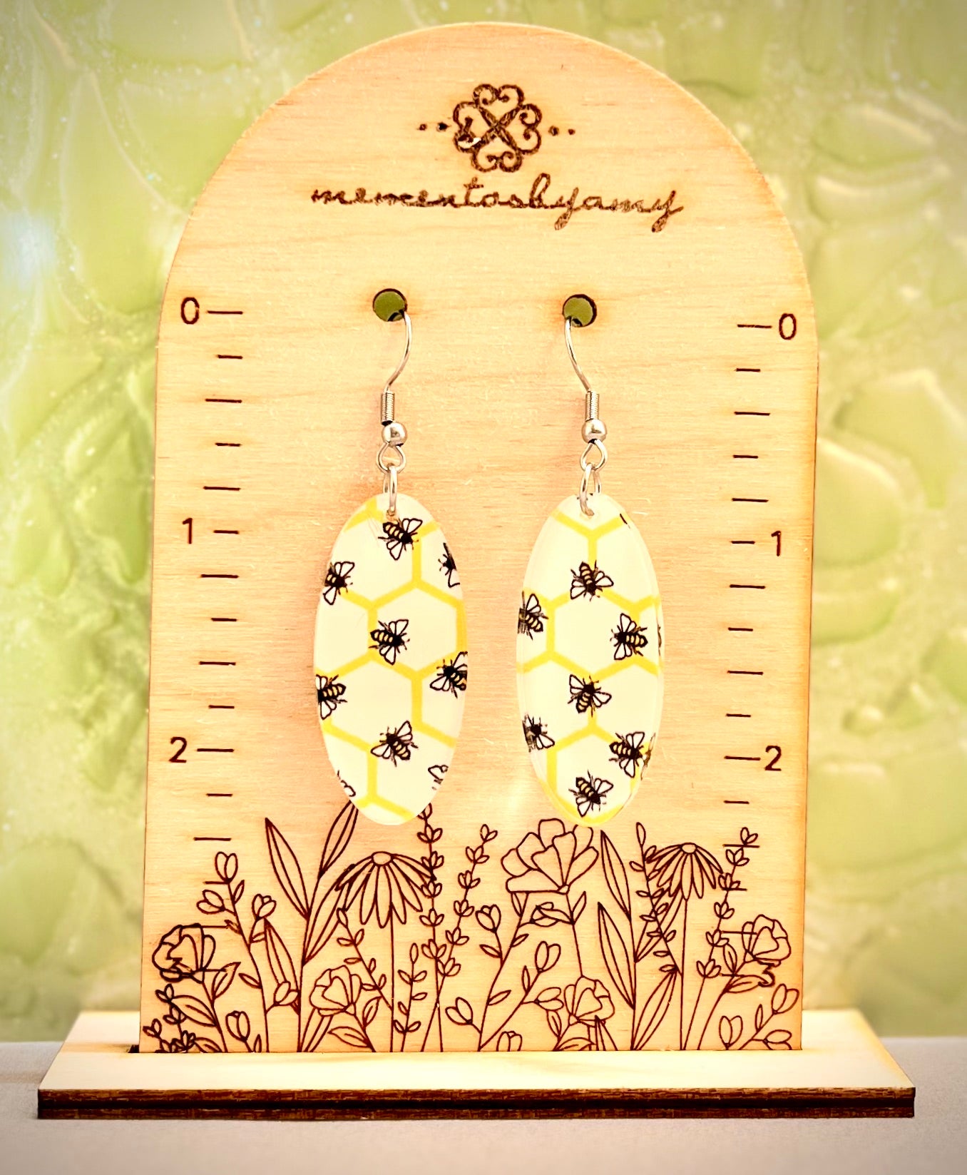 Oval Bee Earrings