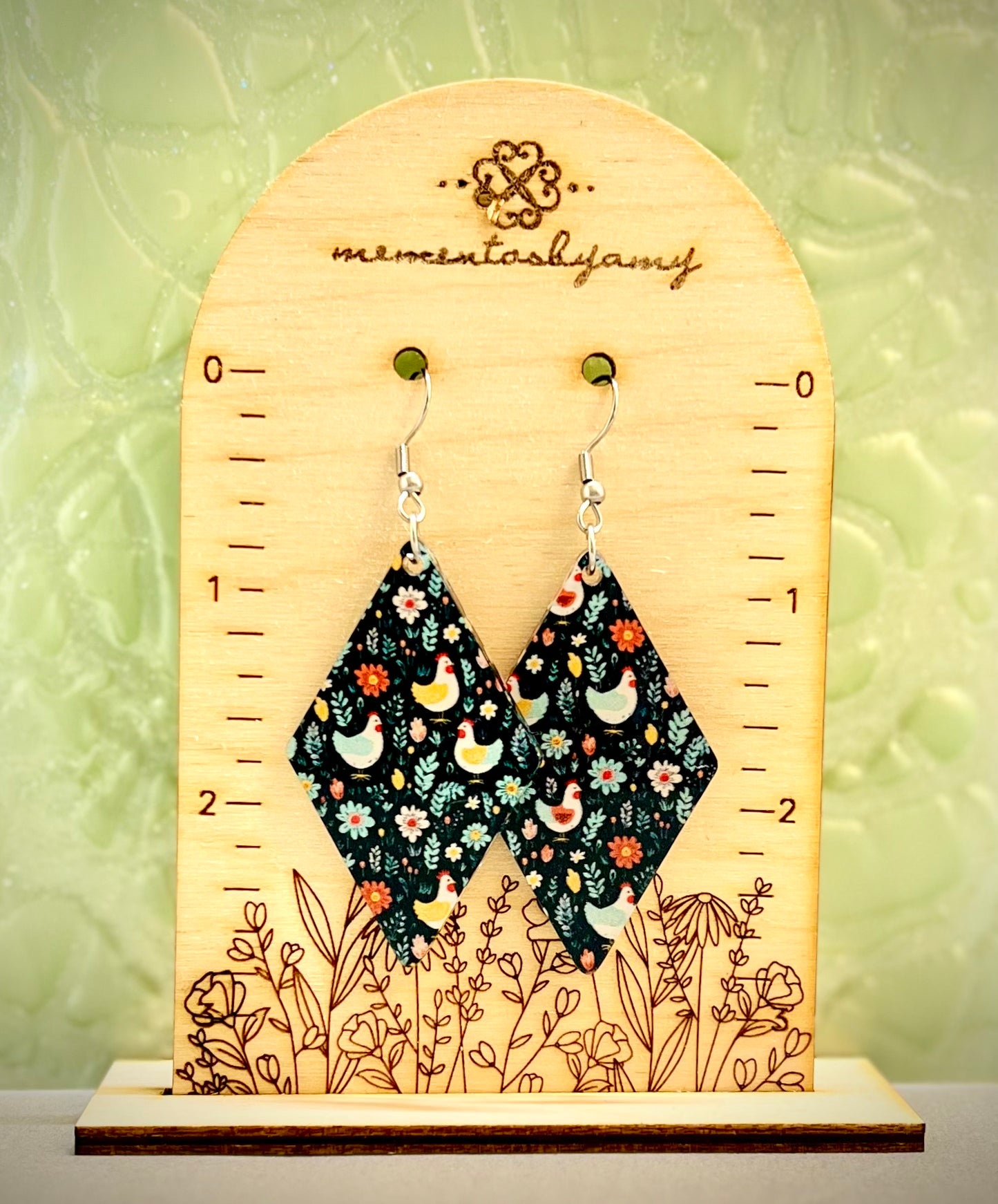 Diamond Shaped Chicken Earrings