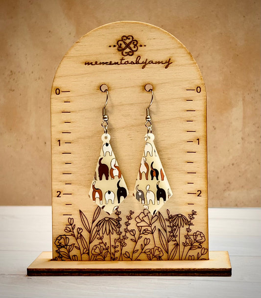 Kite Shaped Ivory Dog Booty Earrings