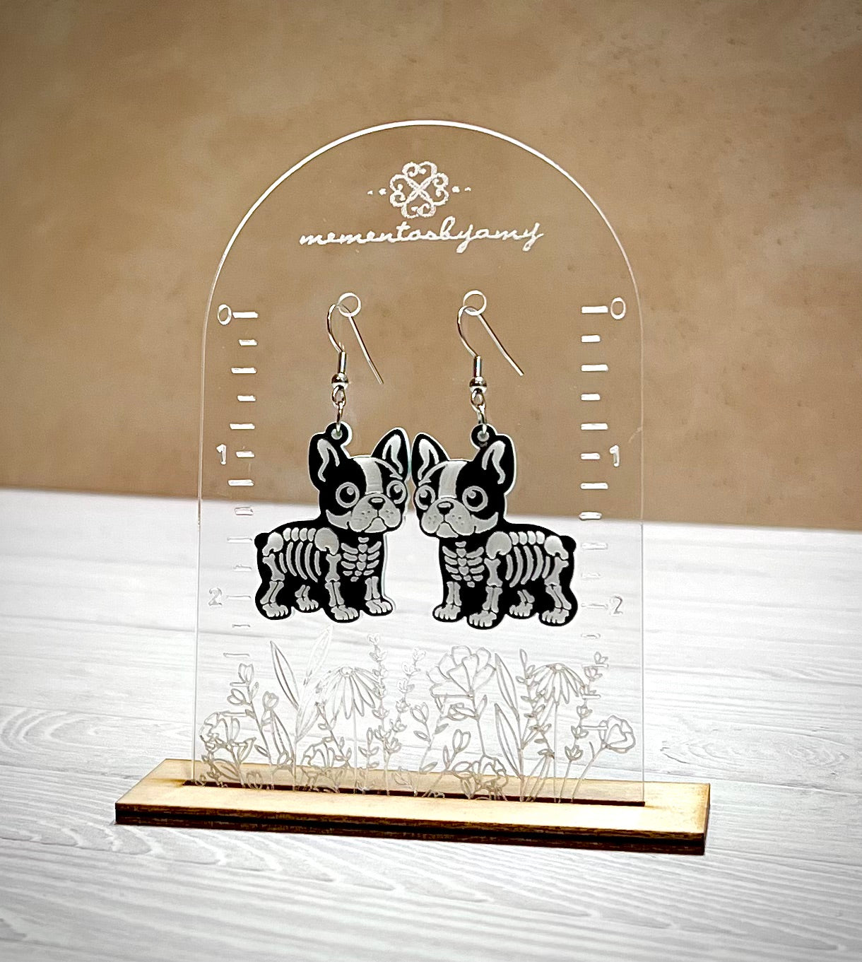 Boston Terrier Skellie Earrings