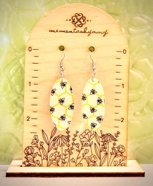Oval Bee Earrings