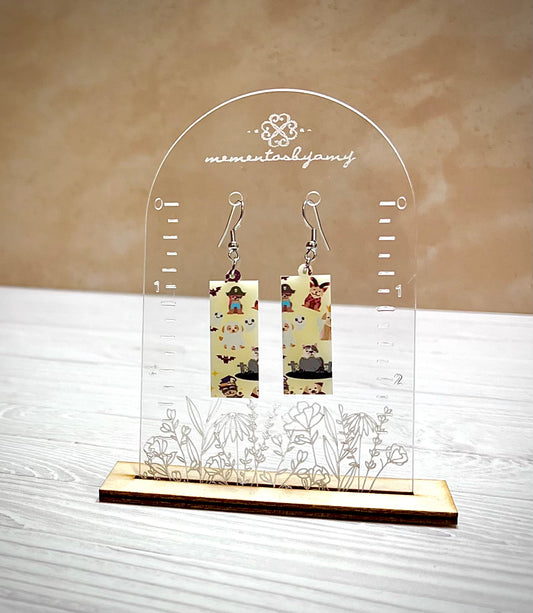 Halloween Dogs Rectangle Earrings