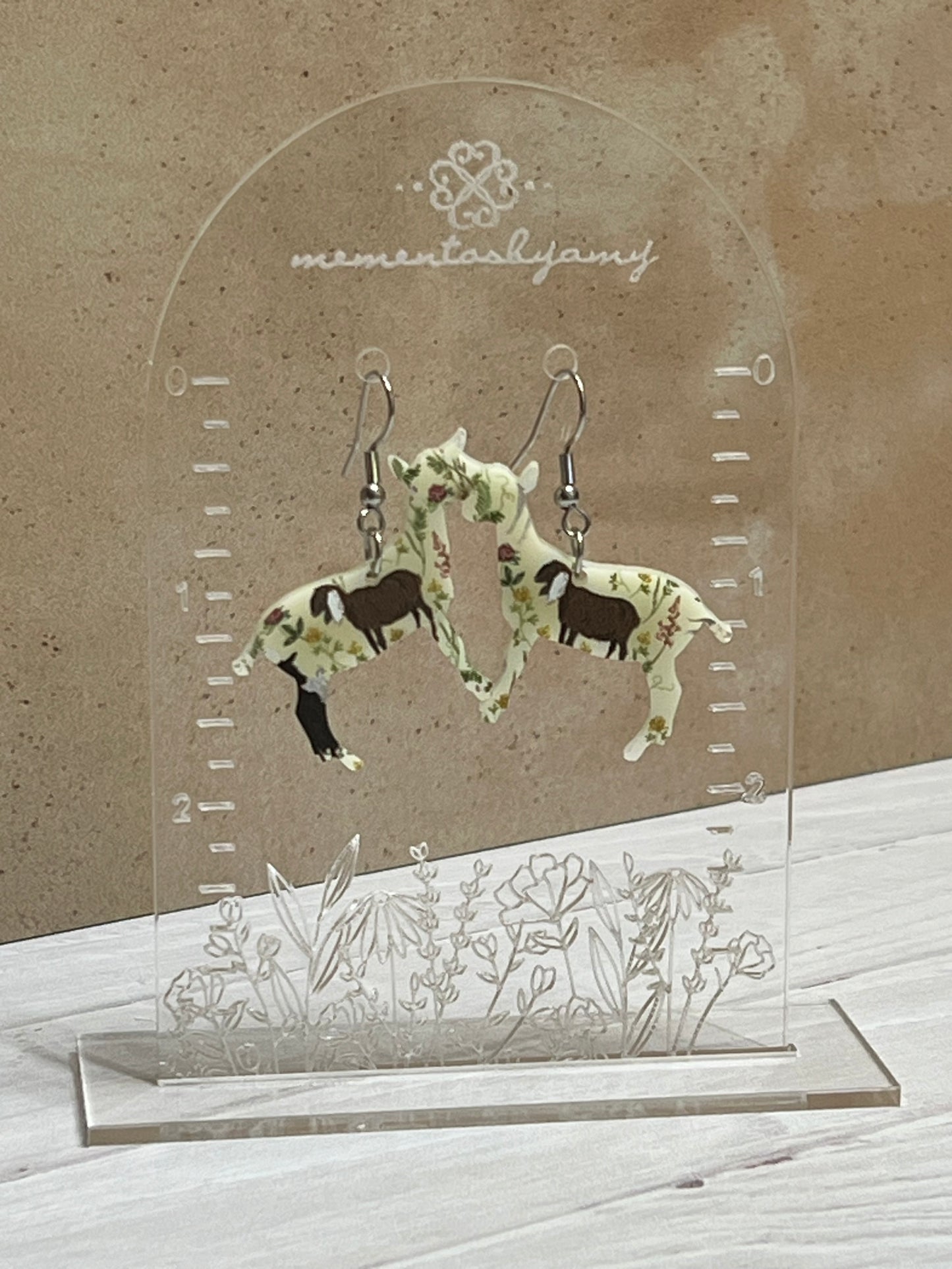 Goat Silhouette Dangle Earrings